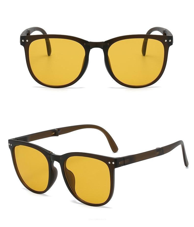 Óculos de Sol Polarizado Dobrável Vintage Fosco com Proteção UV400 - Freitas Store